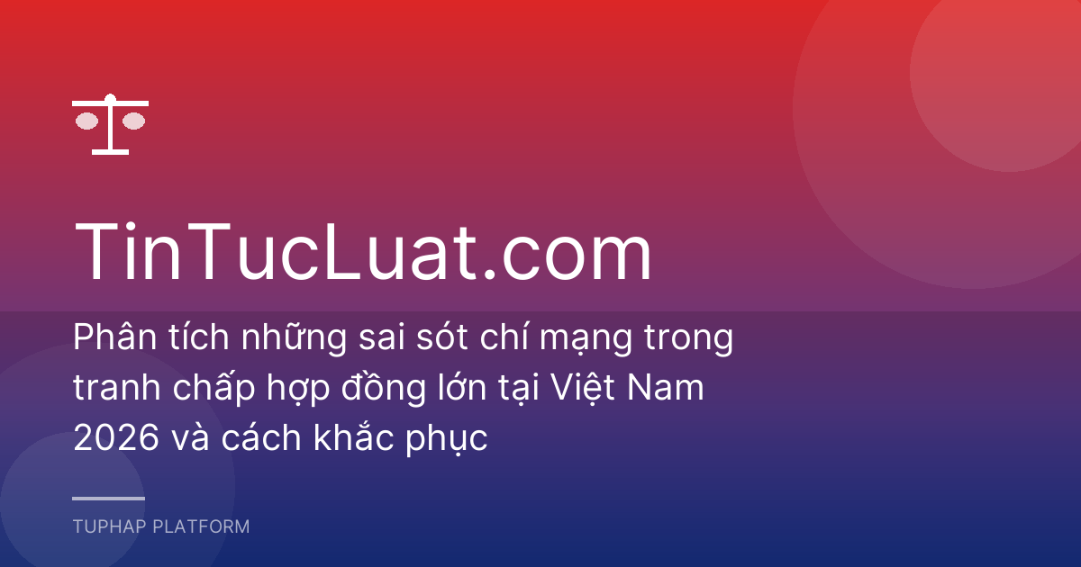 Phân tích những sai sót chí mạng trong tranh chấp hợp đồng lớn tại Việt Nam 2026 và cách khắc phục